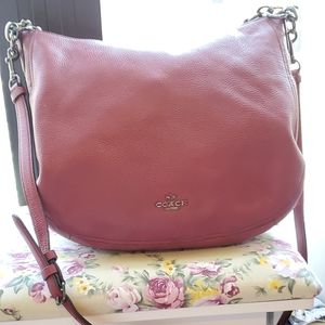excellent condition ruby red leather coach bag